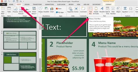 PowerPoint shapes for menu boards