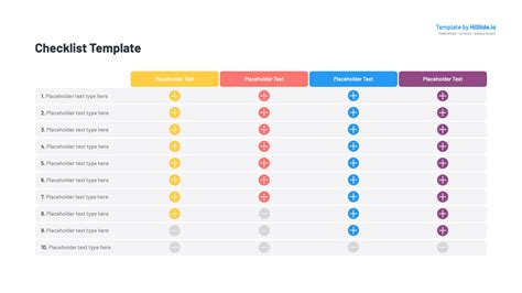 PowerPoint Template Checklist Example