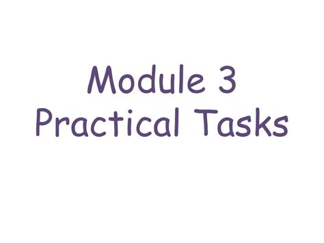 Practical Tasks