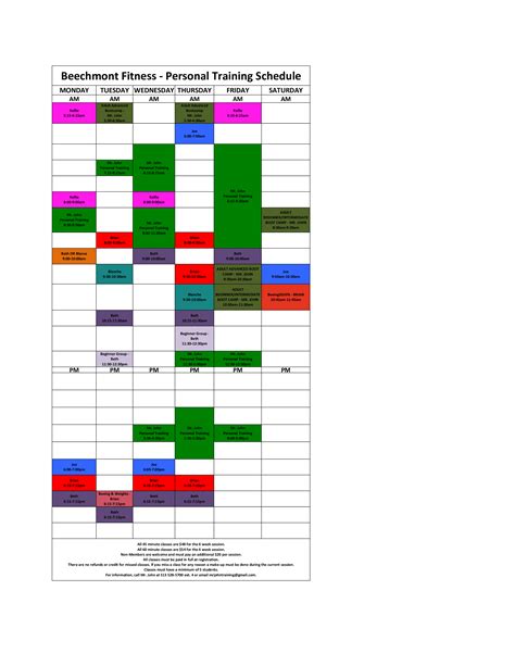 Practice Schedule Template