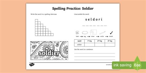 Practice Spelling Soldiers