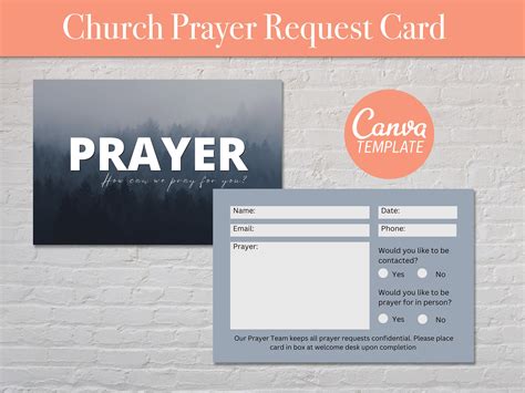 Prayer Request Card for Small Groups Template