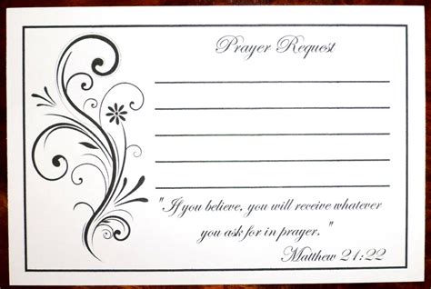 Prayer Request Cards Templates