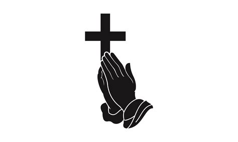 Praying hands with cross