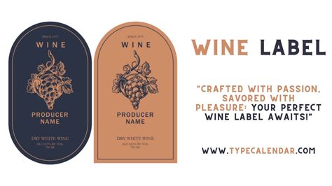 Pre-designed wine label template with elegant graphics