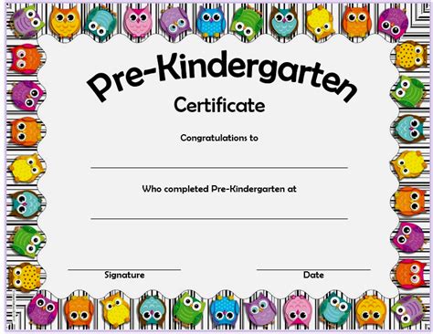 Pre K Graduation Diploma Template