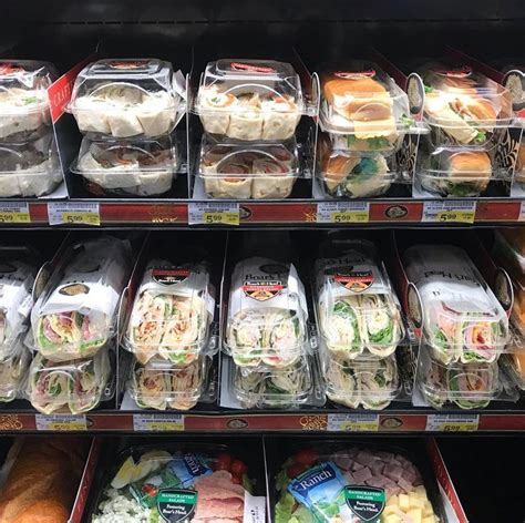 Pre-made sandwiches in a refrigerated case