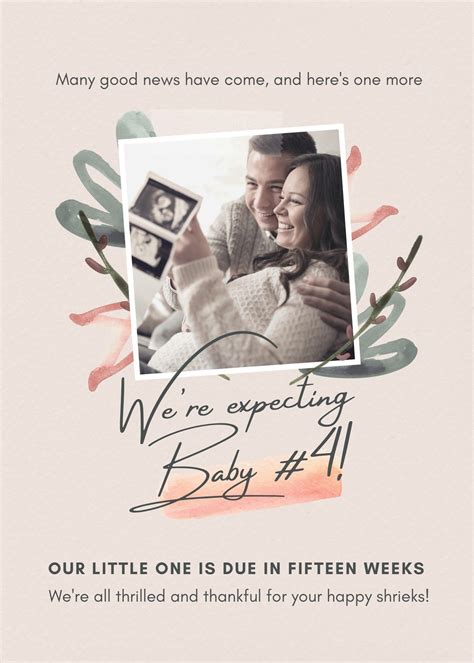 Pregnancy Announcement Template in Photoshop Watercolor