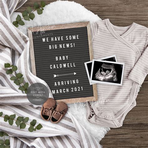 Pregnancy Announcement Templates for Facebook