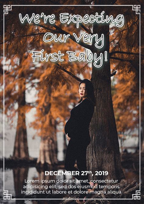 Pregnancy announcement templates photoshop