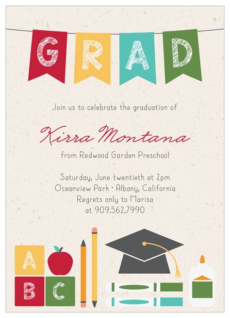 Pre-K Graduation Invitation Templates Gallery 7