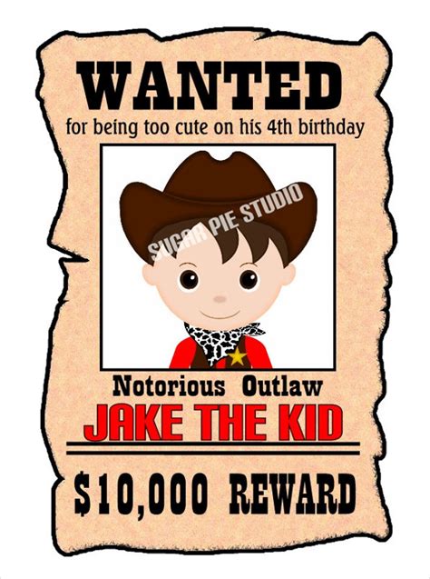 Example of a pre-made wanted poster template