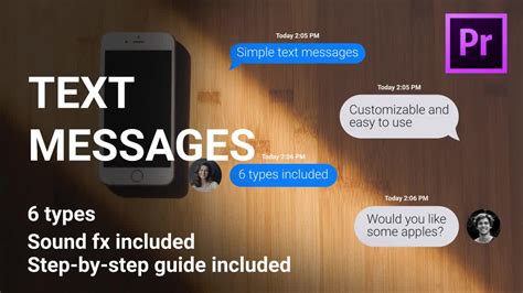 Premiere Pro Text Message Template Motion Graphics