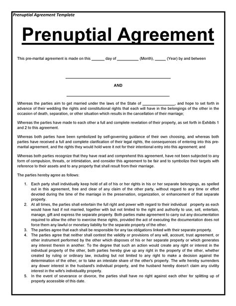 A prenuptial agreement should include a clear outline of the division of assets and debts.