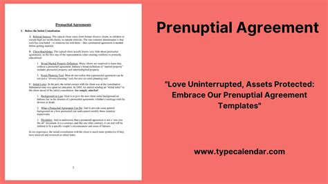 Prenuptial Agreement Template Printable