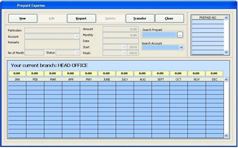 Prepaid Expense Template