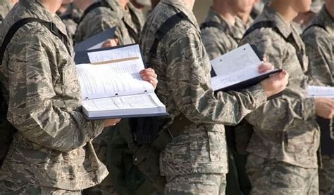 Recruits preparing for basic military training