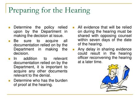 Preparing for a fair hearing