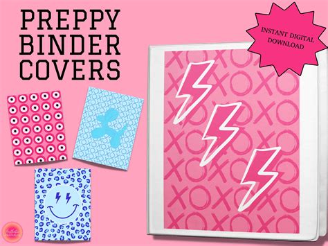 Preppy binder covers with monograms