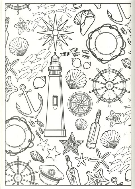 Preppy Coloring Pages Nautical Theme