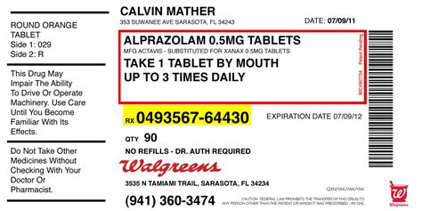 Prescription Label Template for PDF