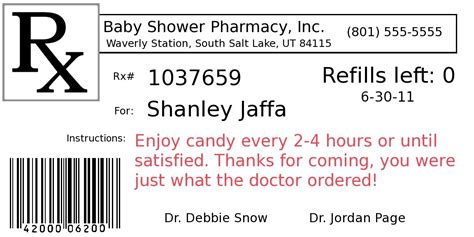 Prescription Label Template for Word