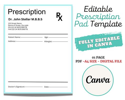 Prescription Pad Template Layout