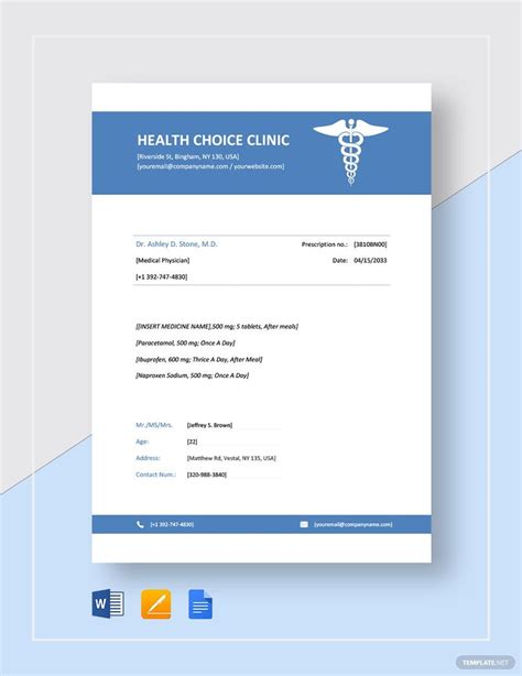 Sample Prescription Template