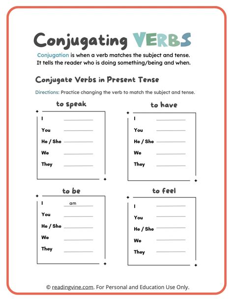 Present Simple Verb Conjugation Worksheet