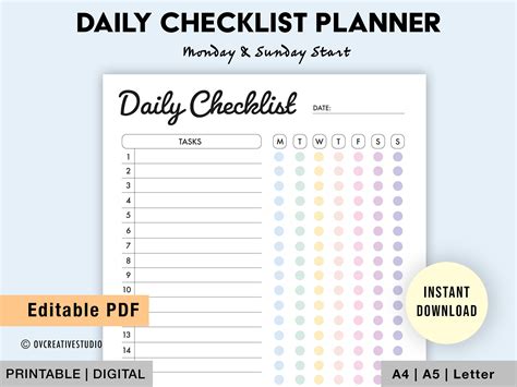 Presentation Day Checklist Template