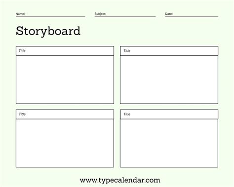 Presentation Storyboard Template