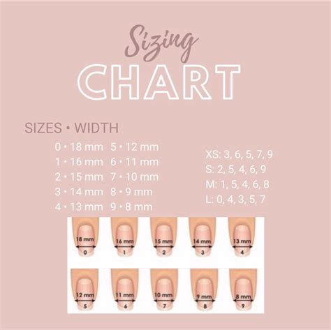 Press On Nail Sizing Chart Guide Example