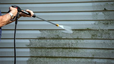 Pressure washing before and after image