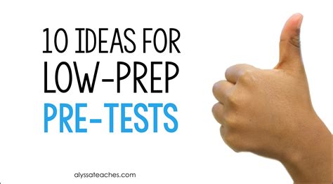 Pretest Preparation Ideas