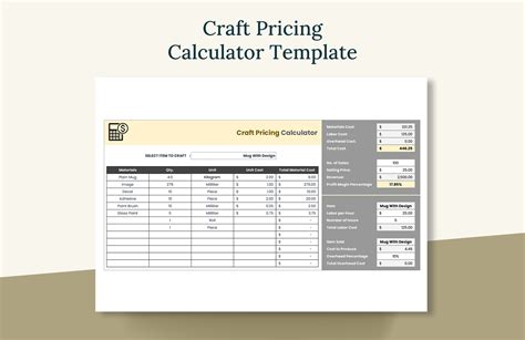 Pricing Worksheet Template