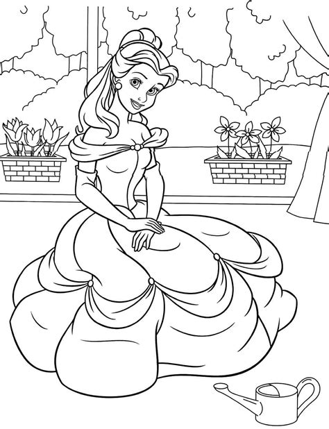 Princess Belle Coloring Pages for Kids