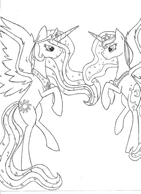 Princess Celestia and Luna coloring page