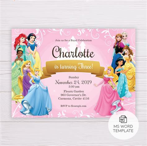 Princess Invitation Template 4