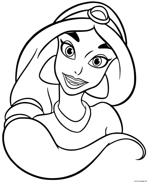 Princess Jasmine Coloring Pages for Kids