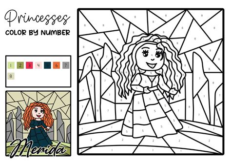 Princess Merida Color by Number