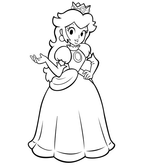 Princess Peach Coloring Page for Kids