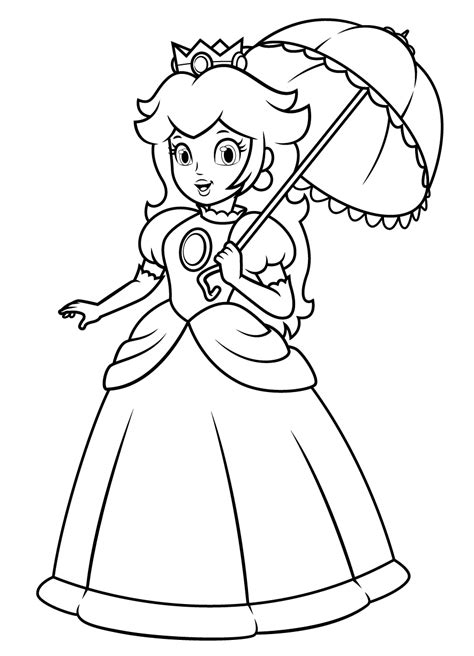 Princess Peach coloring pages for girls