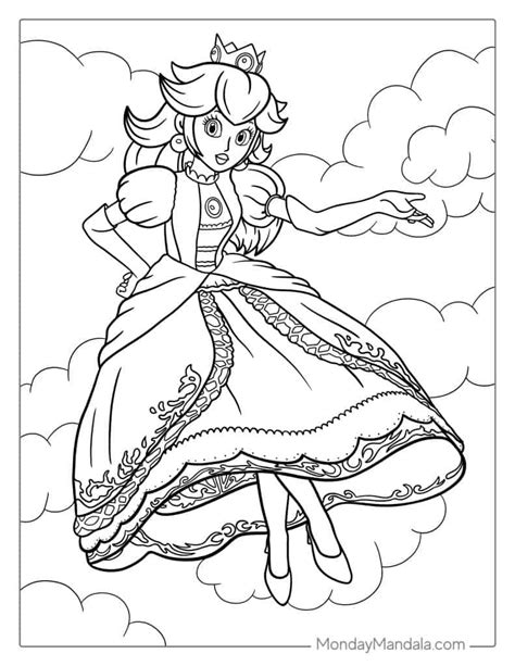 Free Princess Peach coloring pages for girls