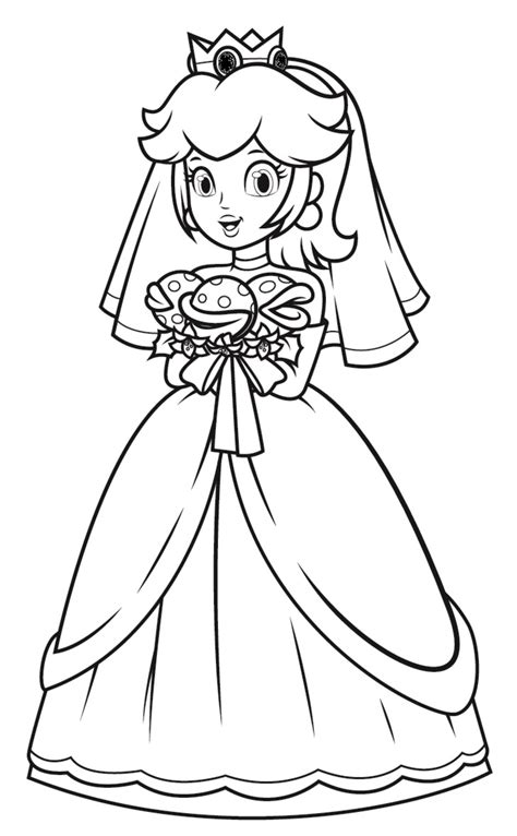 Free Princess Peach coloring pages for kids