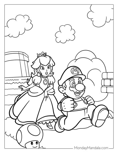 Free Princess Peach coloring pages pdf