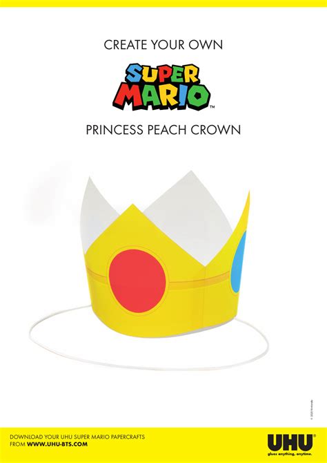 A printable template of Princess Peach's crown