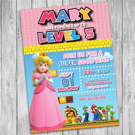 Princess Peach invitation