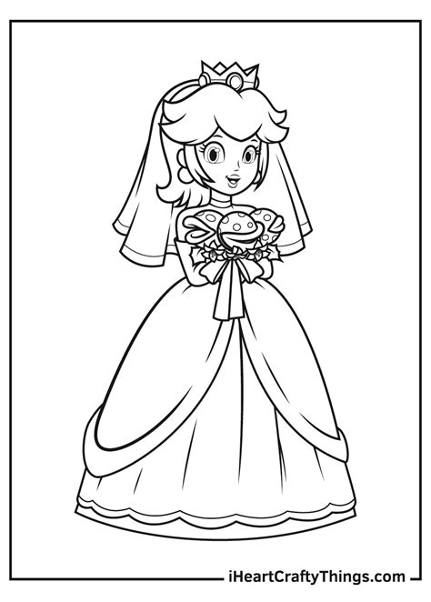 Princess Peach Printable Coloring Page