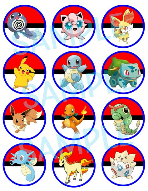 Print and Use PokéMon Cupcake Toppers