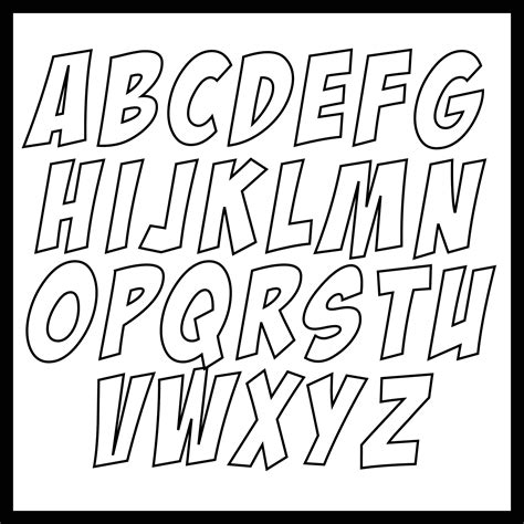 Print font large letter stencils